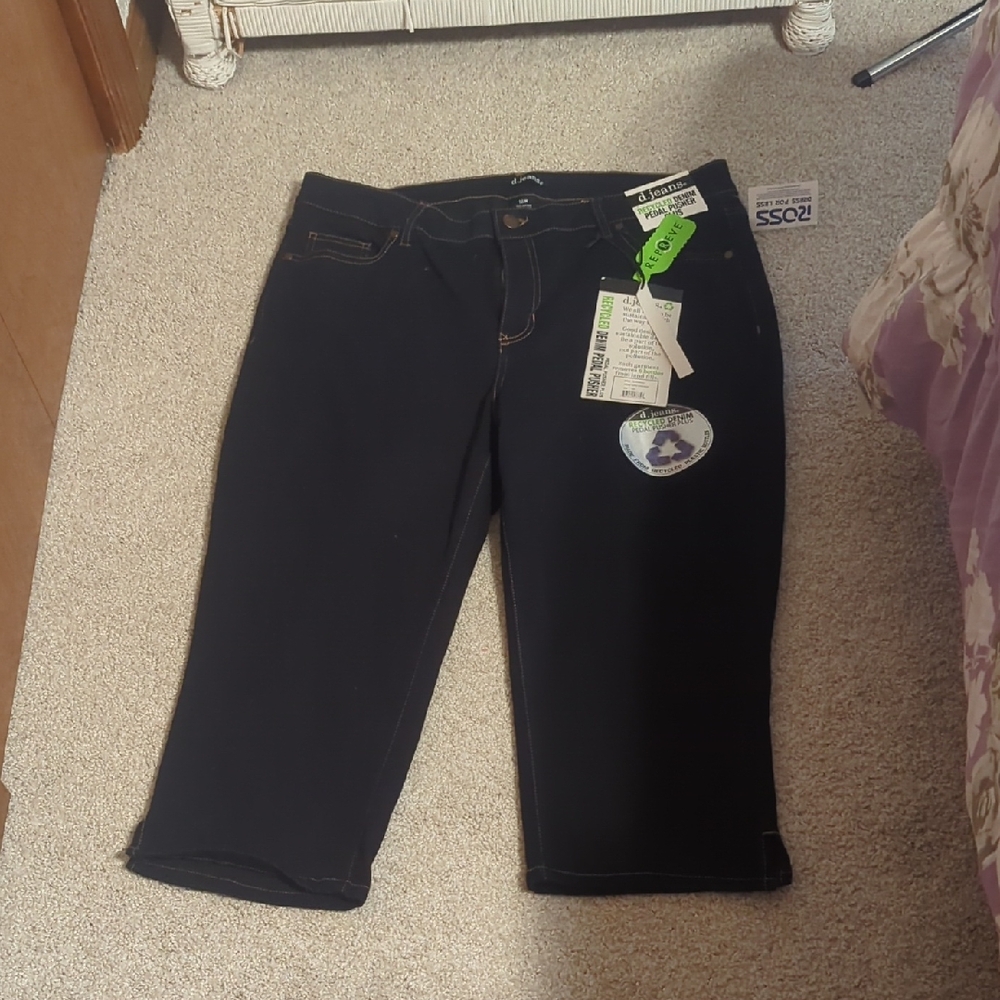 d. jeans Navy Denim Pants with Contrast Stitching